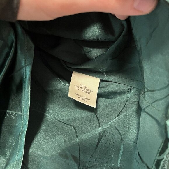 L’Academie The Waylon Satin Ruched Blouse in Rainforest Green Size Small - Picture 6 of 9